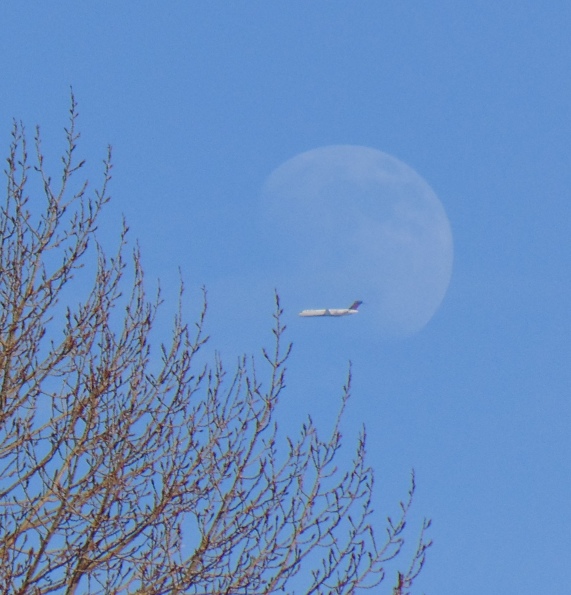 moon, plane